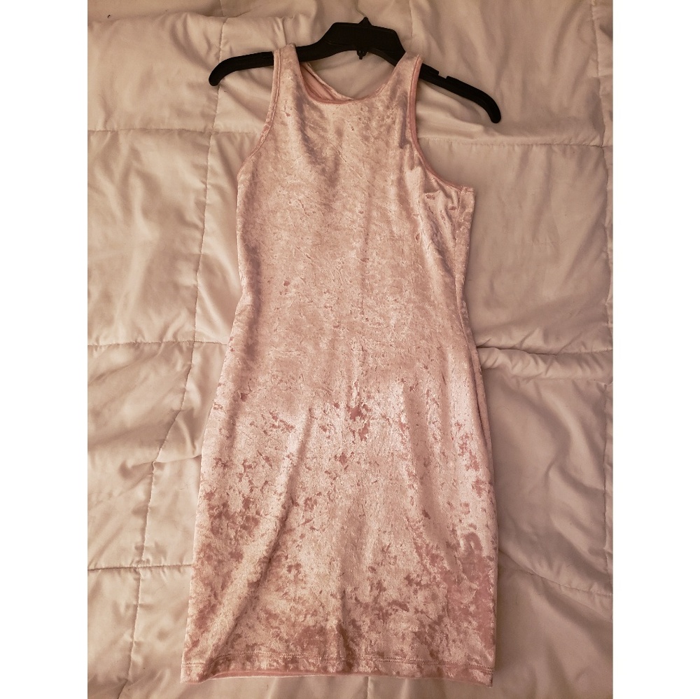 Pink velvet dress